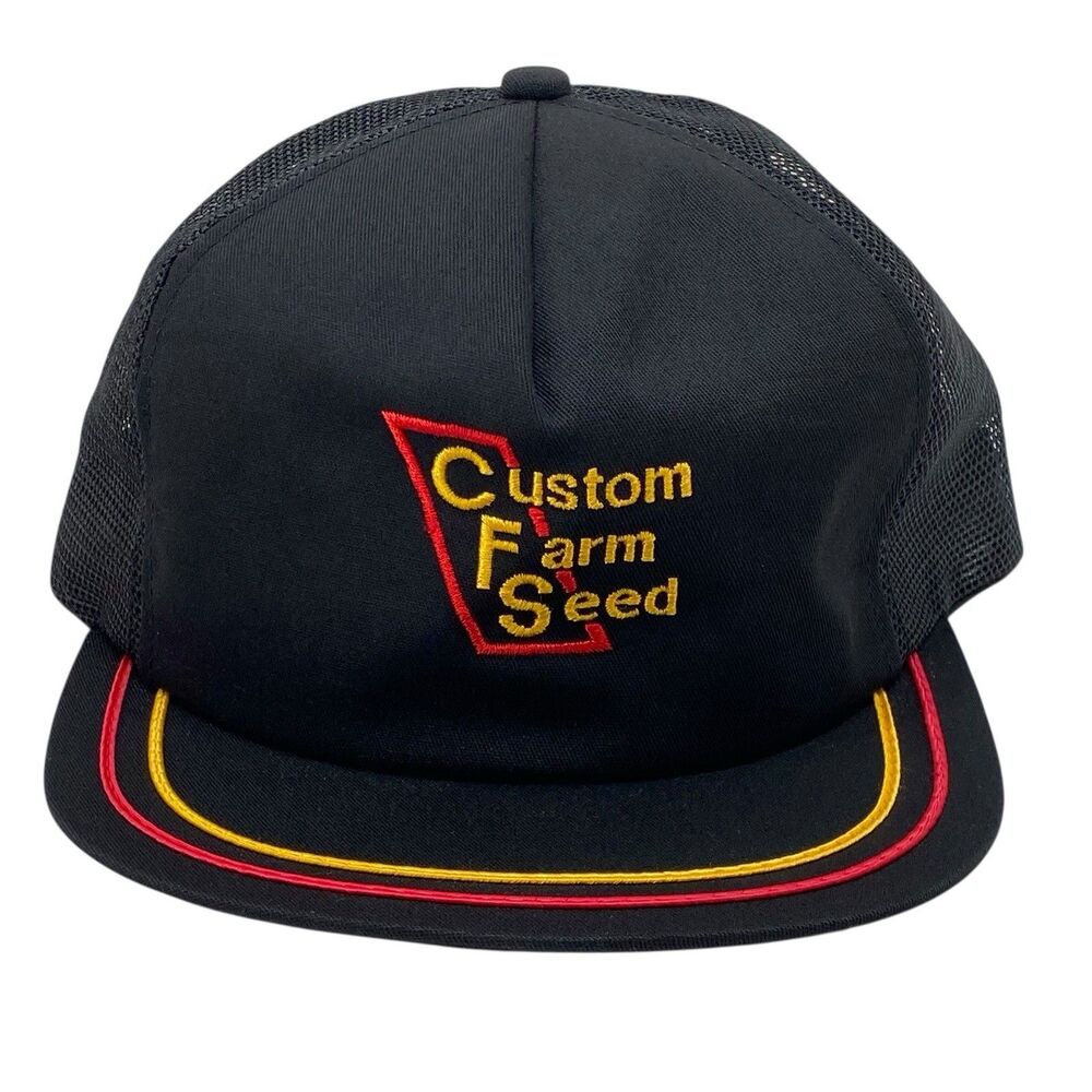 K-Products CFS Custom‎ Farm Seed Patch Black Red Yellow Snapback Trucker Hat
